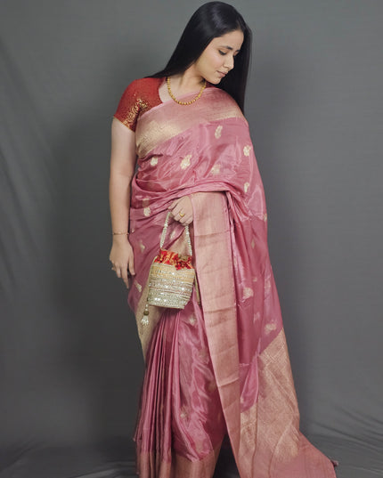 Lotus Pink Banarasi Saree