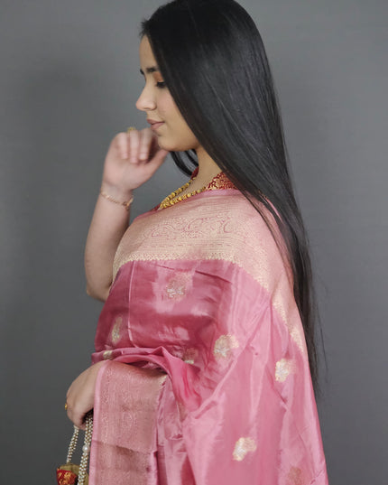 Lotus Pink Banarasi Saree