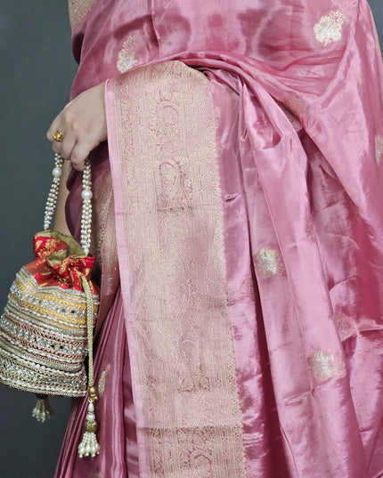 Lotus Pink Banarasi Saree