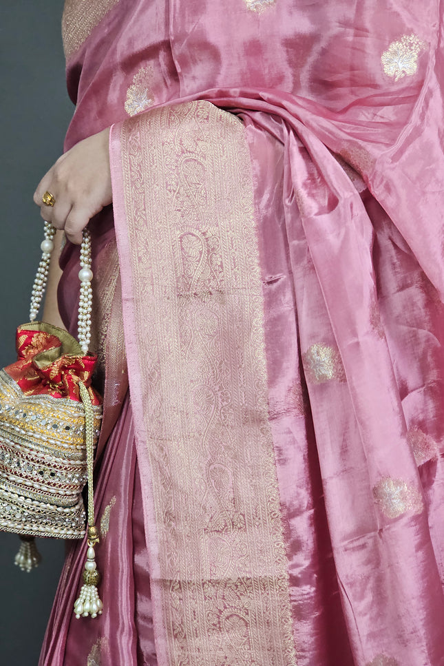 Lotus Pink Banarasi Saree