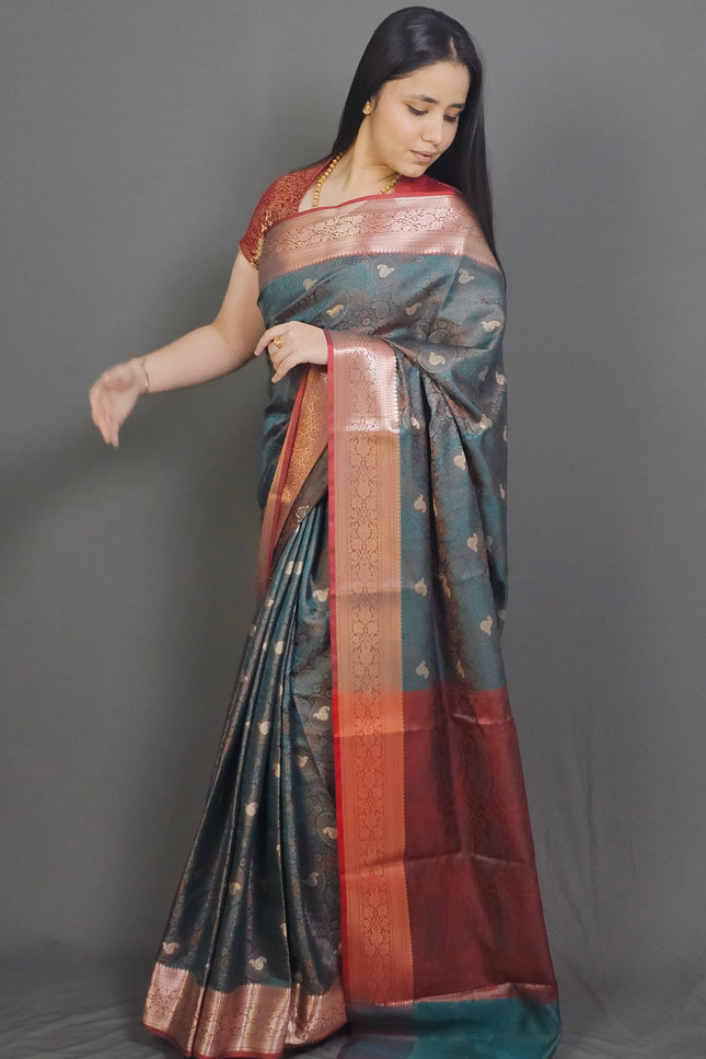 Peacock Divine Banarasi Tanchui Saree