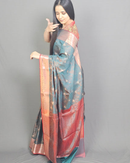 Peacock Divine Banarasi Tanchui Saree