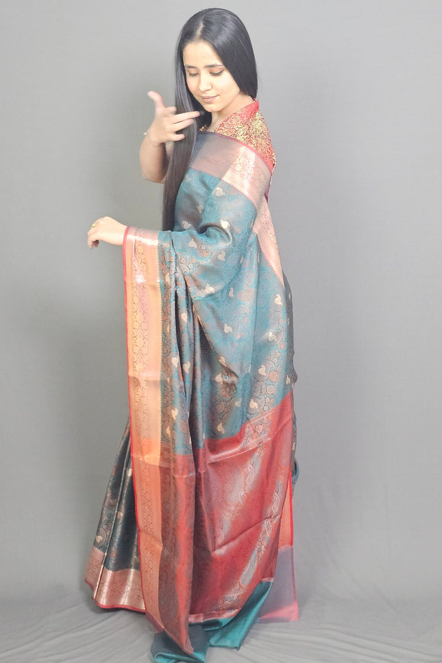 Peacock Divine Banarasi Tanchui Saree