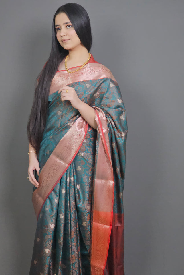 Peacock Divine Banarasi Tanchui Saree
