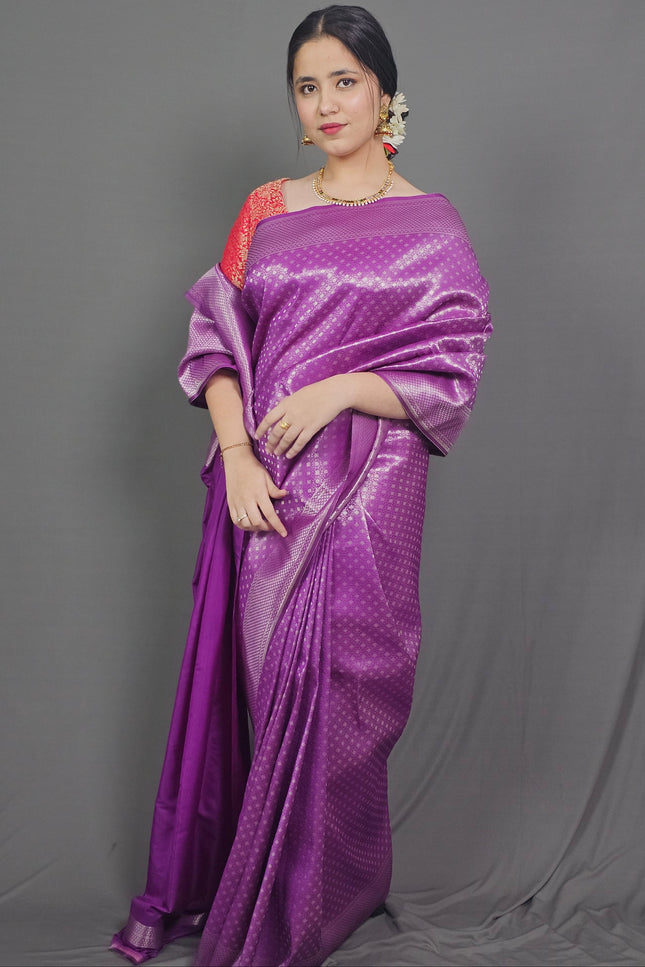 Purple Passion Kanjivaram Saree