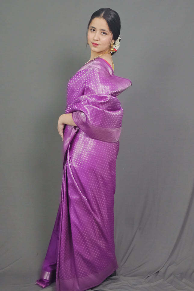 Purple Passion Kanjivaram Saree