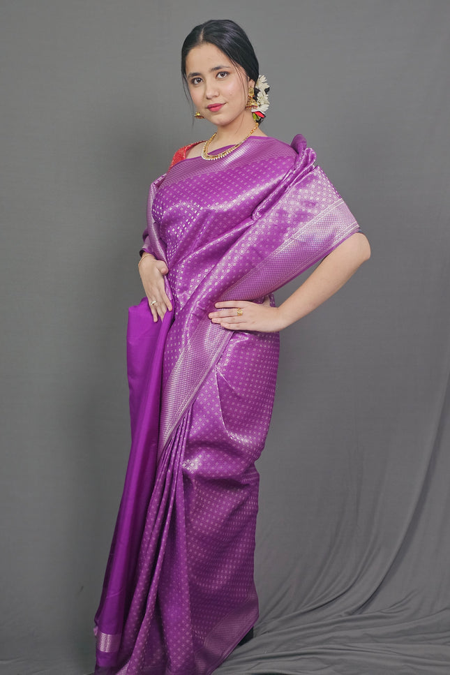 Purple Passion Kanjivaram Saree