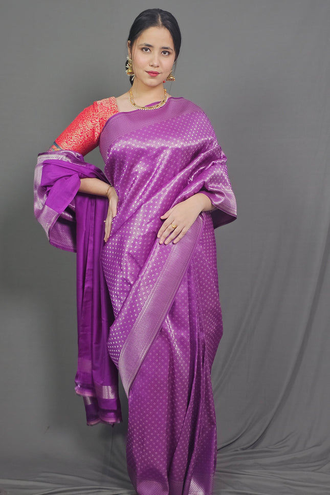 Purple Passion Kanjivaram Saree