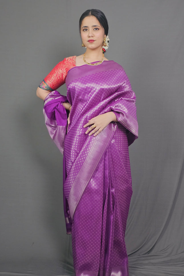 Purple Passion Kanjivaram Saree