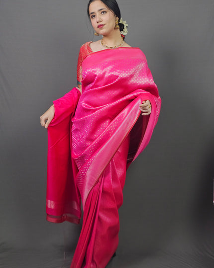 Fuscia Pink Kanjivaram Saree