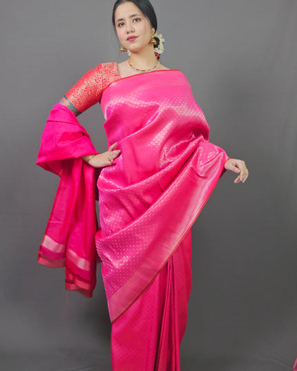 Fuscia Pink Kanjivaram Saree