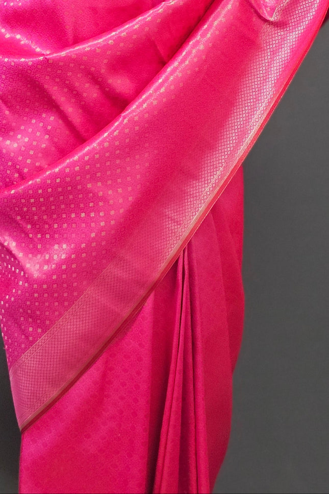 Fuscia Pink Kanjivaram Saree