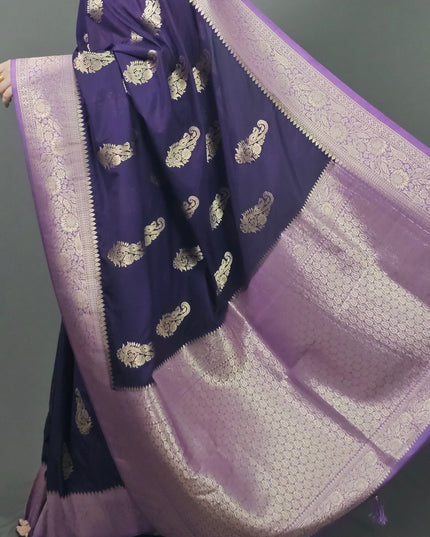 Charming Purple Banarasi Silk Saree