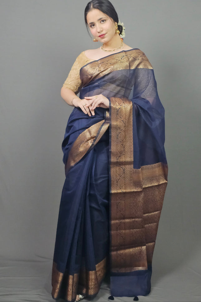 Shyam Sundara Gold Zari Banarasi Saree