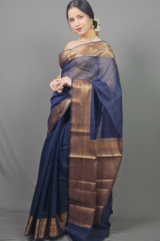 Shyam Sundara Gold Zari Banarasi Saree