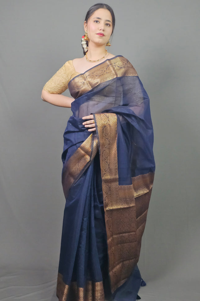 Shyam Sundara Gold Zari Banarasi Saree