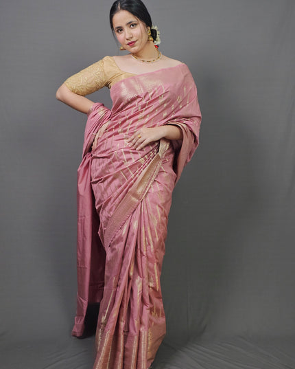 Blush Pink Banarasi Saree