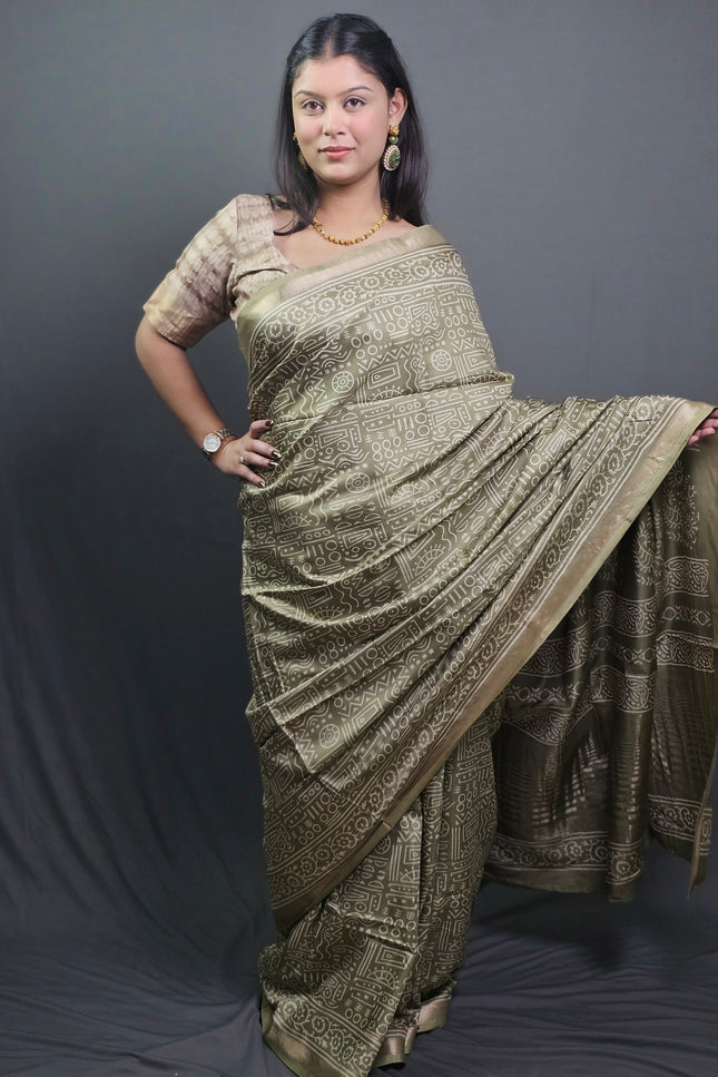 Gopika Olive Grace Silk Saree