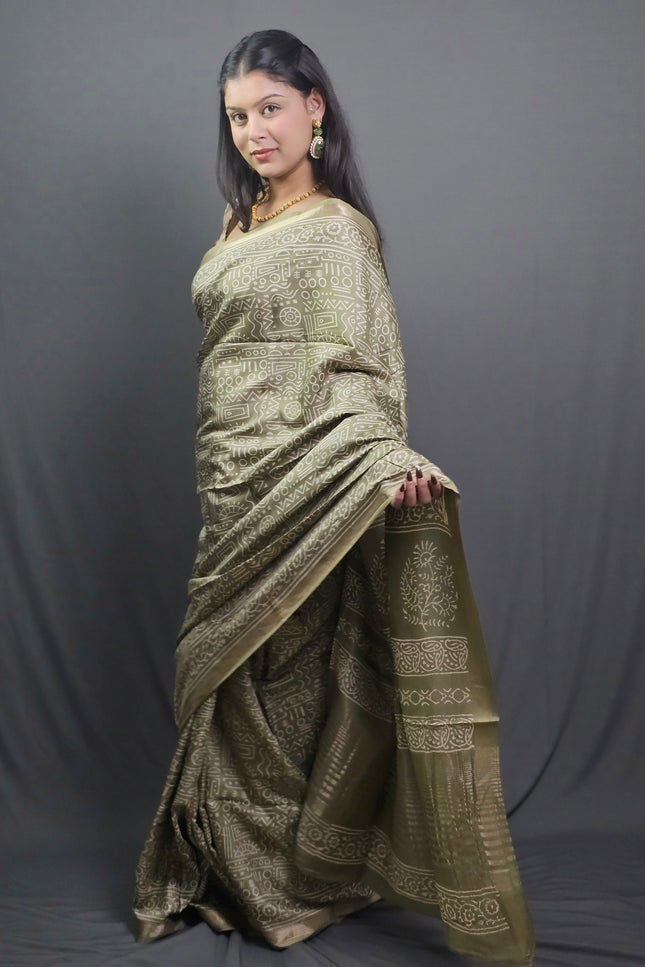 Gopika Olive Grace Silk Saree
