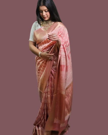 Pink Blush Russian Silk Saree