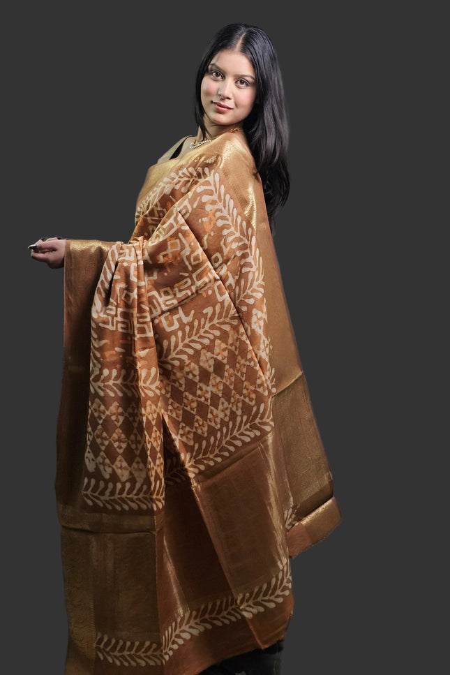 Honeyed Earth Russian Silk Saree