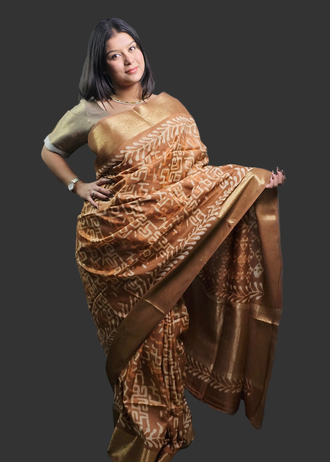 Honeyed Earth Russian Silk Saree