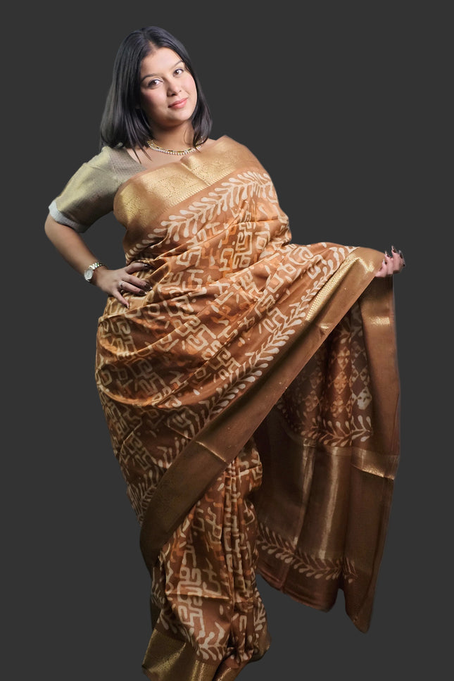 Honeyed Earth Russian Silk Saree