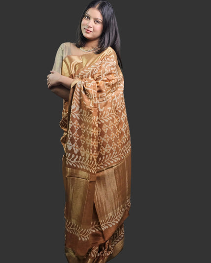 Honeyed Earth Russian Silk Saree