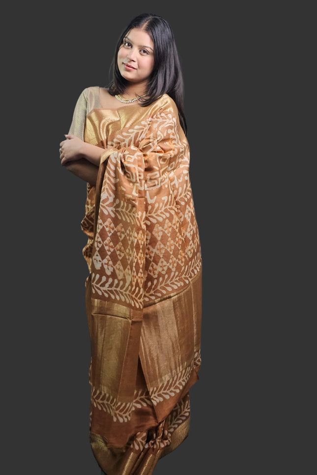 Honeyed Earth Russian Silk Saree