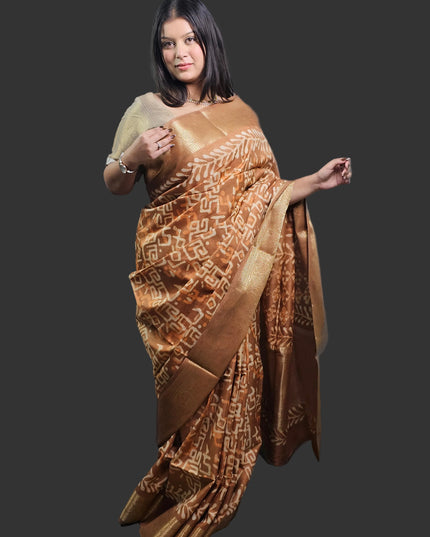 Honeyed Earth Russian Silk Saree