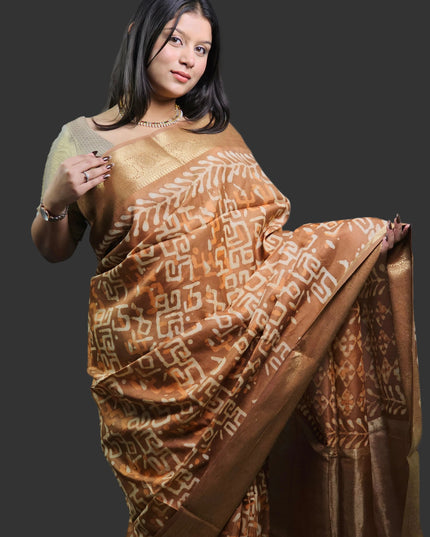 Honeyed Earth Russian Silk Saree