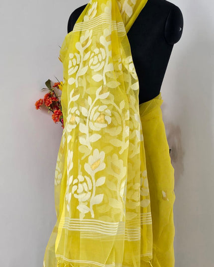 Haldi Phool Handwoven Jamdani Saree