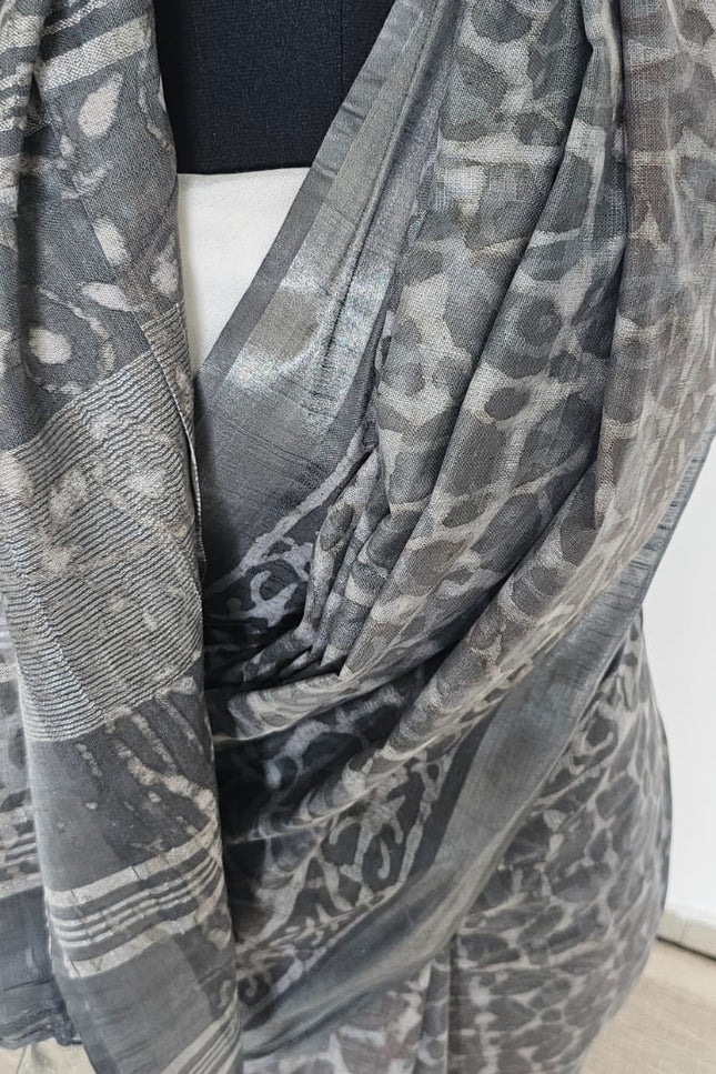 Charcoal Mirage Soft Cotton Saree