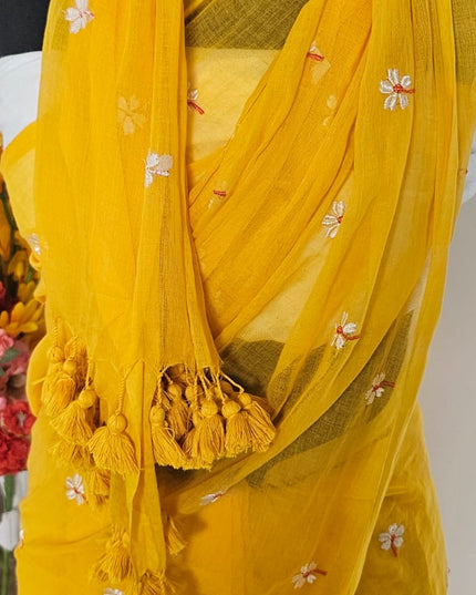 Sunshine Blossom Mul Cotton Saree