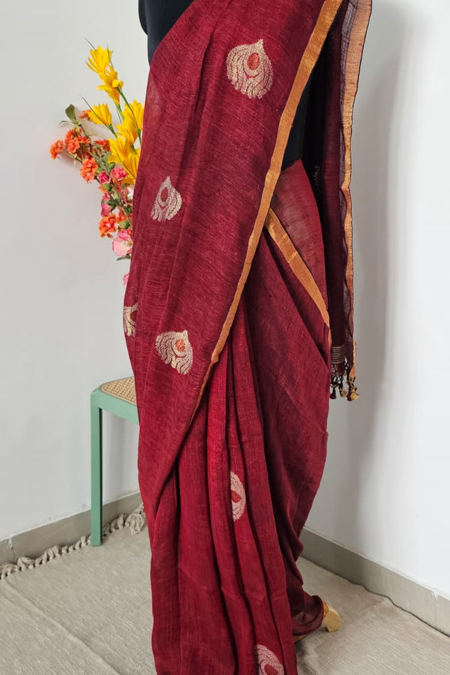 Mayur Kanti Handwoven Jamdani Saree
