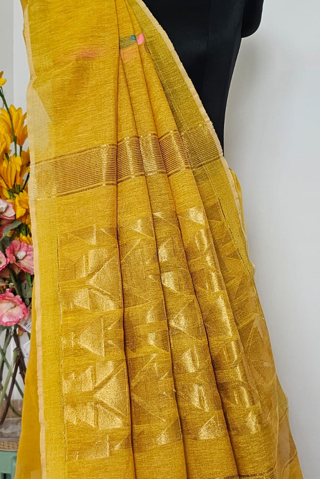 Suvarnika Linen Jamdani Saree