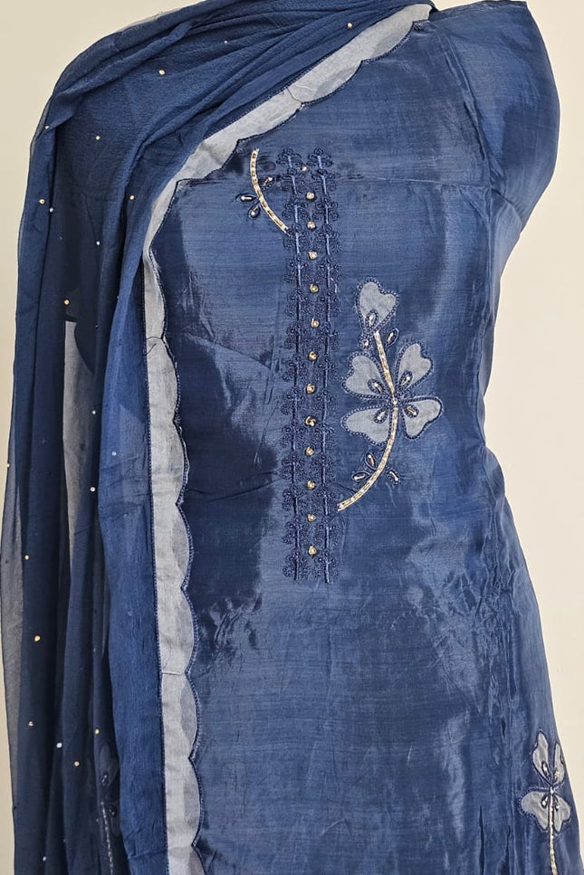 Luxurious Blue Elegant Salwar Suit with Dupatta