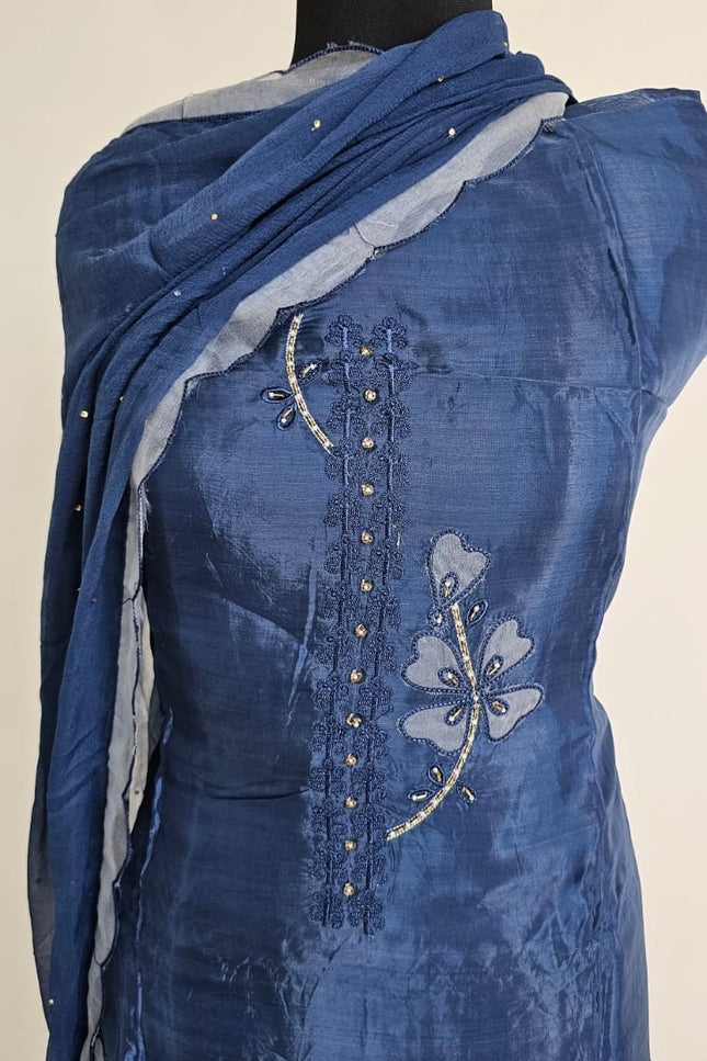 Luxurious Blue Elegant Salwar Suit with Dupatta