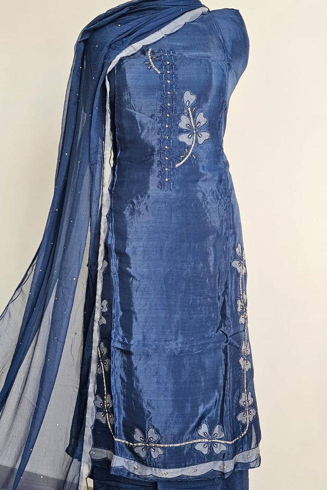 Luxurious Blue Elegant Salwar Suit with Dupatta