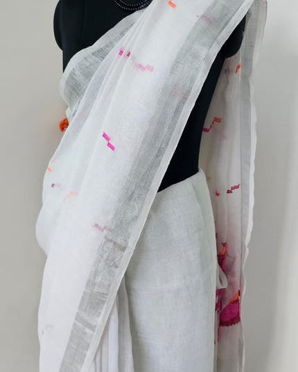 Malhar Varnika Pakshi Linen Saree
