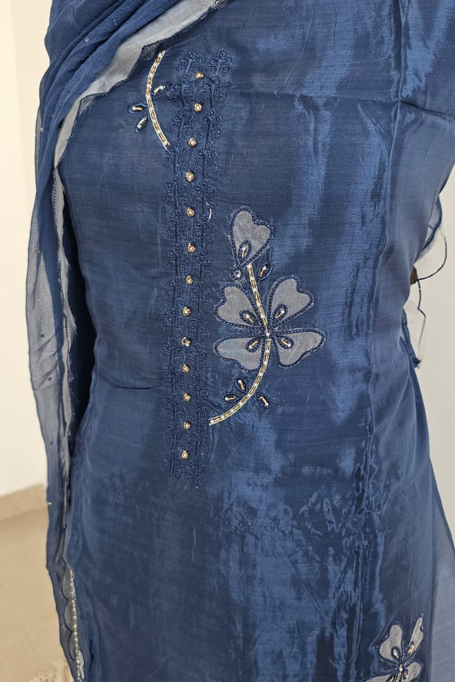 Luxurious Blue Elegant Salwar Suit with Dupatta