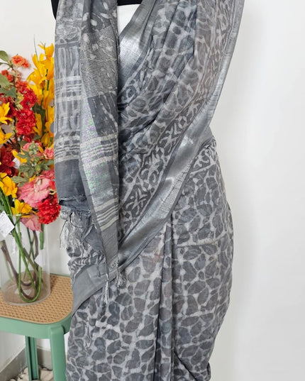 Charcoal Mirage Soft Cotton Saree