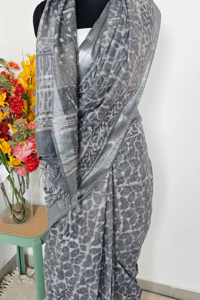 Charcoal Mirage Soft Cotton Saree