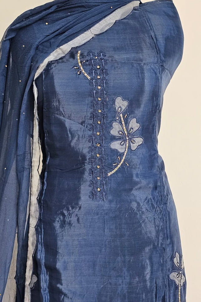 Luxurious Blue Elegant Salwar Suit with Dupatta