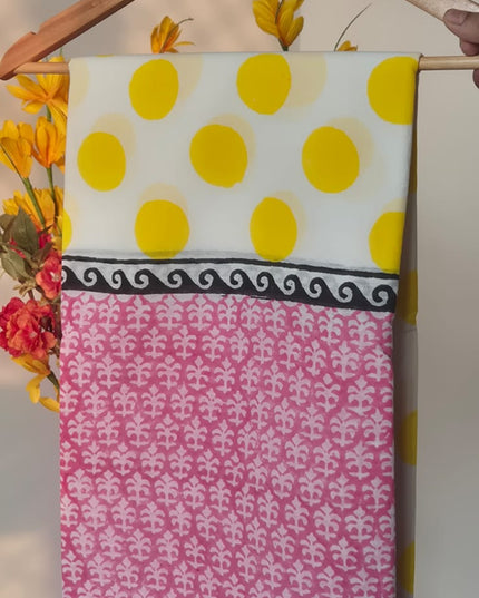 Mul Cotton Saree Sunshine Polka