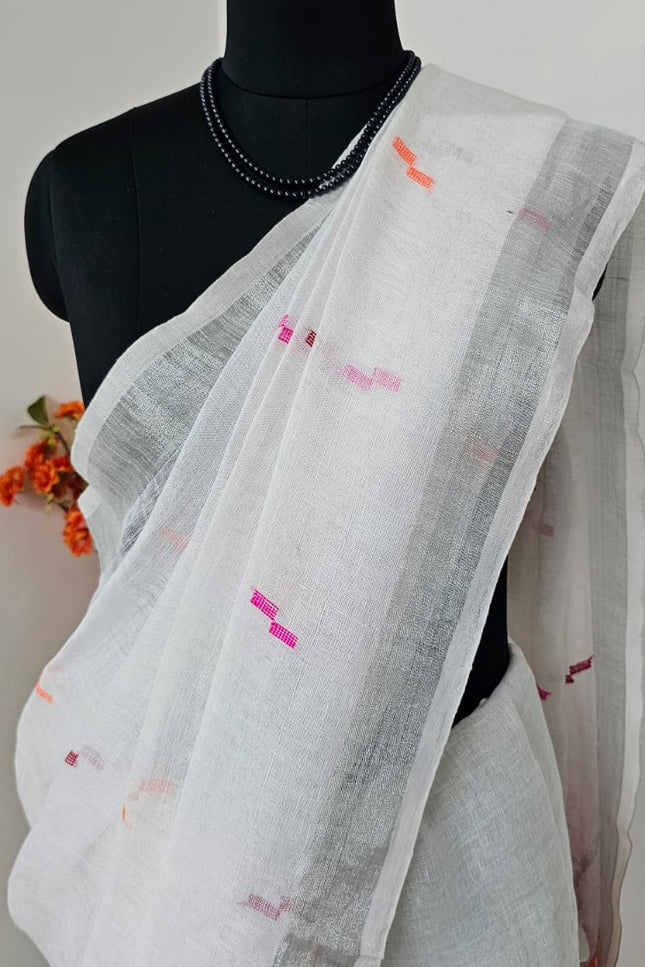 Malhar Varnika Pakshi Linen Saree
