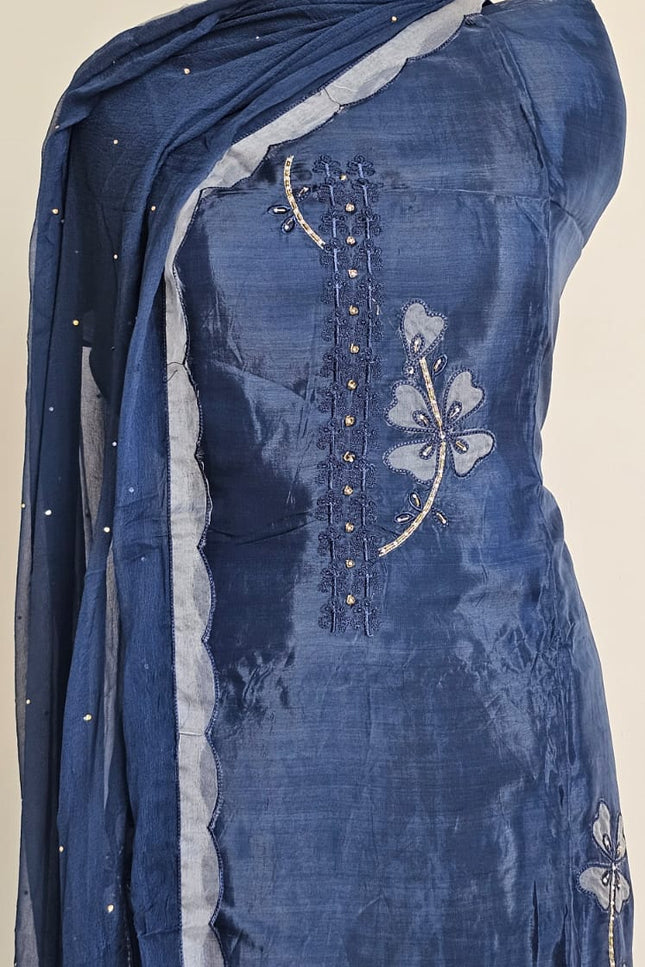 Luxurious Blue Elegant Salwar Suit with Dupatta