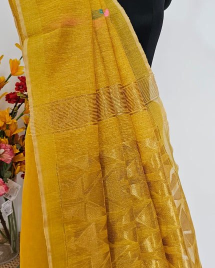 Suvarnika Linen Jamdani Saree