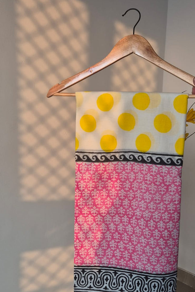 Mul Cotton Saree Sunshine Polka