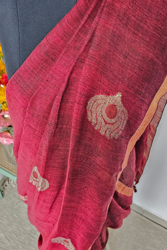 Mayur Kanti Handwoven Jamdani Saree